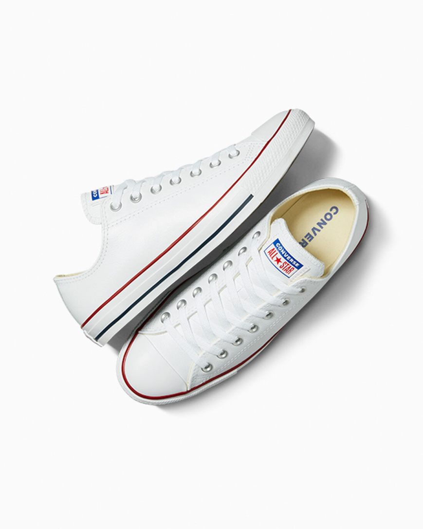 Women's Converse Chuck Taylor All Star Leather Low Top Shoes White | AU 56039M